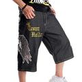 Mens Hip Hop Denim Shorts Hellbalu Hipster Style Baggy Jeans Shorts Street Dance Shorts