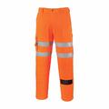 Men's Work wear Hi Vis Poly/cotton Rail Combat Knee pad Trouser Orange GO/RT High Visibility Combat Work Trousers (Medium Waist To Fit 33-34", Orang)