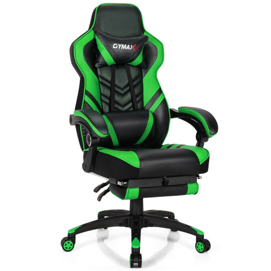 Costway Adjustable Gaming Chair with Footrest for Home Office-Green