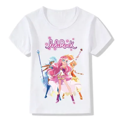 LoliRock – T-Shirts à col ras du cou pour enfants Design magique pour filles et garçons dessin