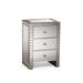 Nightstand Stainless Steel With Mfd & Mirror, 3 Drawer