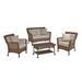 Modern Concept Faux Sea Grass Resin Rattan Conversation set (Set of 4)