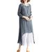 Zewfffr Plus Size Solid Color Cover Up Women Irregular Loose Dress (Dark Grey 2XL)