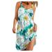 Roliyen Summer Dress for Women Plus Size Print Daily Casual Sleeveless Vintage Bohemian O-Neck Maxi Dress