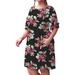 Women's Plus Size Dress Womenâ€™s Loose Ruffle Sleeve Printing Plus Size Casual Swing Dress With Pockets