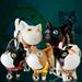 Windfall Cute Cat Doll with Bell PVC Pendant Keychain Key Holder Ring Bag Ornaments Gift