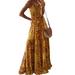 BrilliantMe Women's Boho Vintage Maxi Dress Flora Print Deep V Neck Loose High Waist Dresses Spaghetti Strap Summer Retro Vestidos Clothes