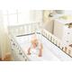 BreathableBaby, Deluxe Embroidered 4mm Breathable Mesh Liner for Cots with 120x60cm or 140x70cm Mattress, Elephants, Covers 4 Sides, Non-Padded Single Layer Cot Bumper Alternative, Safety Tested