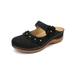 Lacyhop Womens Ladies Wedge Heel Sandals Summer Slip On Walking Comfy Shoes Size 4-12