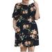 Transer Women?s Loose Ruffle Sleeve Printing Plus Size Casual Swing Dress With Pockets