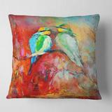 East Urban Home Tailed Bee Eaters on a Branch Square Pillow Cover & Insert Polyester/Polyfill blend | 16 H x 16 W x 5 D in | Wayfair