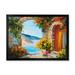 East Urban Home House Near the Sea Colorful Flowers Summer Seas - Painting on Canvas Metal in Blue/Brown | 30 H x 40 W x 1.5 D in | Wayfair