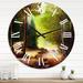 East Urban Home Morning Sunlight Through The Spring Trees - Lake House wall clock Metal in Green | 36 H x 36 W x 1 D in | Wayfair