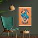 East Urban Home Hand-Drawn Sugar Skull Wearing Sombrero w/ Mas Tequila Por Favor Saying - Picture Frame Graphic Art Print on Fabric Fabric | Wayfair