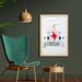 East Urban Home San Antonio Dallas Houston Austin Map w/ Stars Pattern USA - Picture Frame Graphic Art Print on Fabric Fabric | Wayfair