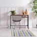 Black 45 x 27 x 0.25 in Area Rug - Lucky Brand Striped Looped/Hooked Natural/White/Denim Area Rug /Jute & Sisal | 45 H x 27 W x 0.25 D in | Wayfair