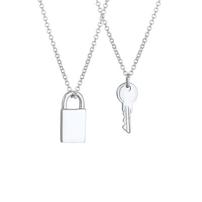 Elli - Partnerkette Schloss Schlüssel Liebe 925er Silber Ketten 1 ct Damen (79.99 € / 1 ct) Image