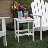 Beachcrest Home™ Shavon All weather Adirondack Outdoor HDPE Side Table Plastic in White | 18 H x 14 W x 14 D in | Wayfair