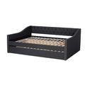 Red Barrel Studio® Johnvincent Daybed w/ Trundle Upholstered/Polyester in Gray/Black | 33.3 H x 79.3 W x 60.2 D in | Wayfair