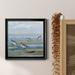 Highland Dunes Seabird Beach III - Picture Frame Painting on Canvas Canvas, Solid Wood in Black/Blue/Gray | 34.5 H x 34.5 W x 1.5 D in | Wayfair