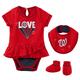 Girls Newborn & Infant Red Washington Nationals Play Your Best Bodysuit, Bib Booties Set