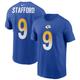 "Men's Nike Matthew Stafford Royal Los Angeles Rams Name & Number T-Shirt"