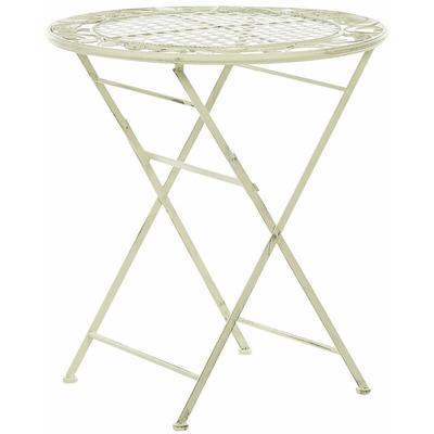 Gartentisch Hellgrün Metall Rund Klappbar 70 cm Balkon Terrasse Garten Romantisch Image