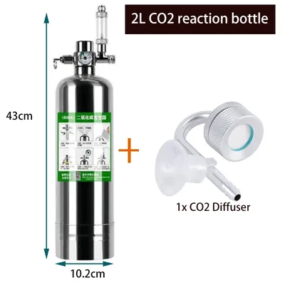 Système de Générateur de CO2 en Acier Inoxydable pour Aquarium Kit avec Cylindre pour Dioxyde de