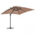 Parasol déporté rotatif 360° 2x3m en aluminium taupe