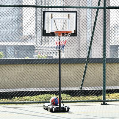 Soozier Basketball Stand 5.1ft-6.9ft Adjustable Basketball Hoop Backboard w/ Wheels & 33Inch Backboard For Kids Teenager