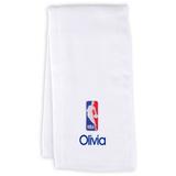 Infant White NBA Personalized Burp Cloth