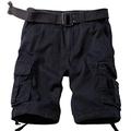 KOCTHOMY Men's Classic Cotton Cargo Shorts Casual Relaxed Fit with Multi Pocket Black 34