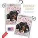 Breeze Decor Dachshund Floral House Flag Dog Animals 28 X40 Inches Double-Sided Decorative Decoration Yard Banner in Black/Pink | Wayfair