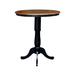 August Grove® Bernadette 41.1" Bar Height Solid Wood Pedestal Dining Table Wood in Black | 41.1 H x 36 W x 36 D in | Wayfair ATGR8439 34397966