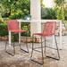 Latitude Run® Blomquist Outdoor Counter or Bar Height Armless Stackable Bar Stool in Metal & Rope in Red | 24 W x 24 D in | Wayfair