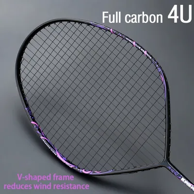 Raquette de badminton professionnelle en forme de V raquette entièrement en fibre de carbone