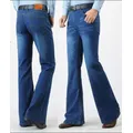 Jean en denim bleu vintage pour homme pantalon long évasé surintendant ser années 80 Slim