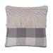 Vickerman 680032 - 18"x18" Grey Plaid Fringe Cotton Pillow (JB211051) Home Goods