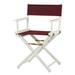 White Frame 18-inch Director's Chair - 33.75"h x 21.75"w x 17"d - 33.75"h x 21.75"w x 17"d