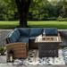 Crosley Bradenton 4-Piece Outdoor Wicker Seating Set With Navy Cushions