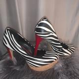 Jessica Simpson Shoes | Jessica Simpson Cork Platform Zebra/Patent Red | Color: Black/Red | Size: 8