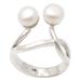 Eye See You,'Cultured Pearl and Sterling Silver Cocktail Ring'