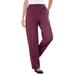 Plus Size Women's 7-Day Knit Ribbed Straight Leg Pant by Woman Within in Deep Claret (Size M)