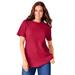 Plus Size Women's Thermal Short-Sleeve Satin-Trim Tee by Woman Within in Classic Red (Size 4X) Shirt