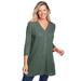 Plus Size Women's Thermal Button-Front Tunic by Woman Within in Pine (Size 30/32)