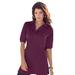 Plus Size Women's Oversized Polo Tunic by Roaman's in Dark Berry (Size 38/40) Short Sleeve Big Shirt