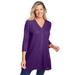 Plus Size Women's Thermal Button-Front Tunic by Woman Within in Radiant Purple (Size 18/20)