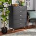 Baxton Studio Kelson Modern and Contemporary Dark Grey and Gold Finished Wood 5-Drawer Chest - Wholesale Interiors LV19COD1923-Dark Grey-5DW-Chest