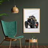 East Urban Home Extremely Large Giant Monster Pickup Truck w/ Huge Oversized Tires Race Illustration | 35 H x 23 W x 1.26 D in | Wayfair