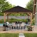 Sunjoy 11 ft. x 11 ft. Patio Cedar Framed Polycarbonate Hip Roof Hardtop Gazebo Wood/Hardtop in Brown | 112.8 H x 133.07 W x 133.07 D in | Wayfair